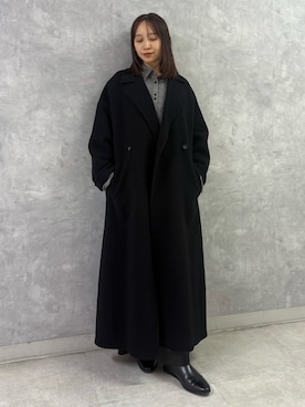 「アイテム（チェスターコート）」を使った、azusaさん（レディース・156cm）の冬コーディネート