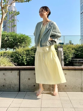 「ELENDEEK」｜「アイテム（ブルゾン）」を使った、azusaさん（レディース・153cm）の春コーディネート