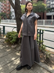 ★TV衣装★　ELENDEEK　HEM FLARE PLEATS CSSET JERSEY TUCK FLARE SK | ELENDEEK/エレンディーク