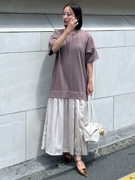 「ドッキングワンピ」｜「アイテム（アクセサリー）」を使った、azusaさん（レディース・153cm）の夏コーディネート