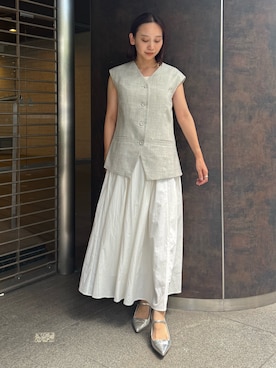 「ジレ」｜azusaさん（レディース・153cm）の夏コーディネート