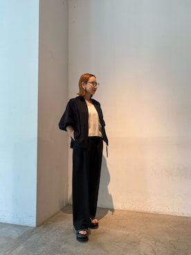 「セットアップ風」｜「アイテム（ブルゾン）」を使った、azusaさん（レディース・153cm）の春コーディネート