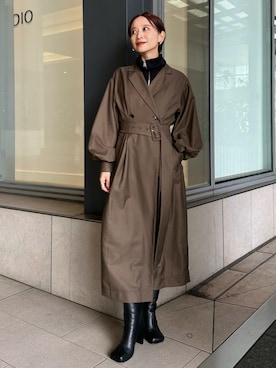 「ELENDEEK」｜「アイテム（ワンピース/ドレス）」を使った、azusaさん（レディース・153cm）の秋コーディネート