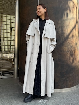 「アイテム（トレンチコート）」を使った、azusaさん（レディース・156cm）の冬コーディネート