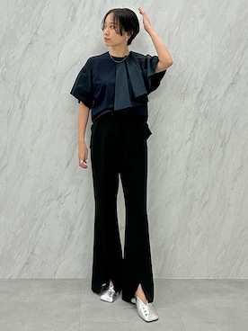 「スリット」｜「アイテム（その他シューズ）」を使った、azusaさん（レディース・153cm）の春コーディネート