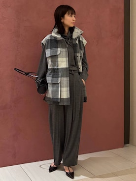 「Chaos（カオス）のChaos(カオス)/◇佐藤佳菜子さんYouTube紹介◇　レダリーハイネックプルオーバー　【セットアップ可】（ニット/セーター）」を使った、chaosmikuさん（レディース・170cm）の秋コーディネート