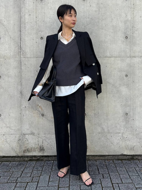 Chaos リネンヘリンボンセットアップブラック