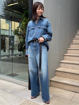 「Chaos（カオス）のChaos(カオス)/◆WHY NOT NOW◆リバーランチデニム（デニムパンツ）」を使った、chaosmikuさん（レディース・170cm）の夏コーディネート