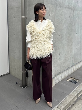 「アイテム（スラックス、レッド系）」を使った、chaosmikuさん（レディース・170cm）の秋コーディネート