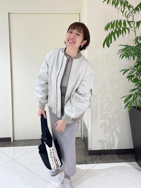 「PUAL CE CIN（ピュアルセシン）のアイテム（MA-1）」を使った、senmikiiiさん（レディース・166cm）の冬コーディネート