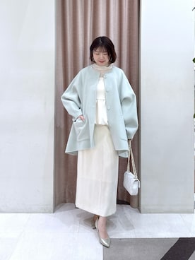 「アイテム（ノーカラーコート）」を使った、yukilabonさん（レディース・158cm）の冬コーディネート