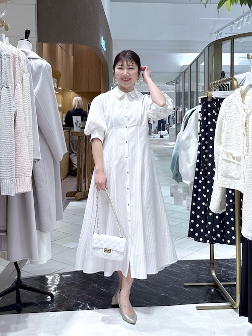 La boutique BonBon ストライプフレアシャツワンピース セール】【sana監修・今すぐお届け！】ストライプフレアシャツ