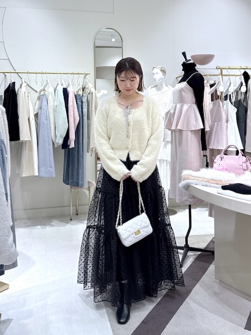 【美品】ドットフロッキーティアードスカート PS ラブティックボンボン セール】【3サイズ展開あり】ドットフロッキーティアードスカート