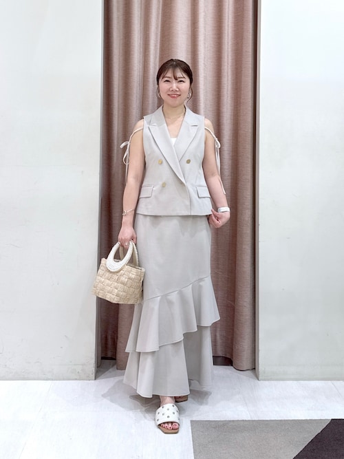 セール】【セットアップ可・シック＆キュート】ポプリンショートジレ