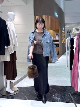 「アイテム（デニムジャケット）」を使った、yukilabonさん（レディース・158cm）の秋コーディネート