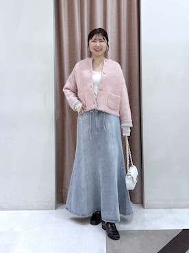 「アイテム（デニムスカート）」を使った、yukilabonさん（レディース・158cm）の秋コーディネート