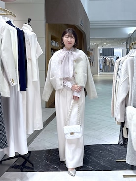 「アイテム（ノーカラージャケット）」を使った、yukilabonさん（レディース・158cm）の秋コーディネート