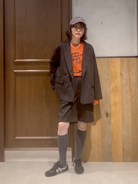 「アイテム（帽子）」を使った、nonameさん（レディース・170cm）の秋コーディネート