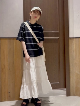 「アイテム（キャップ）」を使った、nonameさん（レディース・170cm）の夏コーディネート
