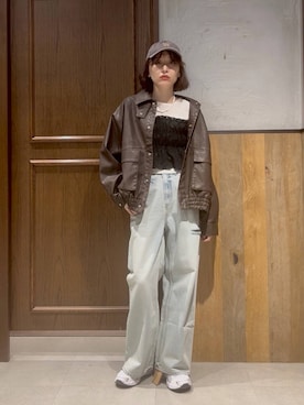 「アイテム（ブルゾン）」を使った、nonameさん（レディース・170cm）の秋コーディネート