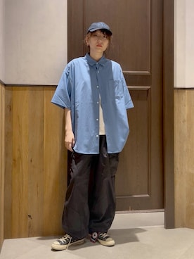 「アイテム（キャップ）」を使った、nonameさん（レディース・170cm）の夏コーディネート
