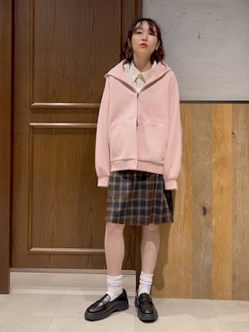 「アイテム（パーカー）」を使った、nonameさん（レディース・170cm）の秋コーディネート