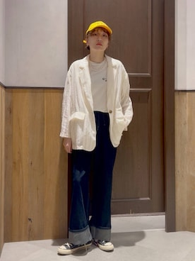 「アイテム（キャップ）」を使った、nonameさん（レディース・170cm）の夏コーディネート
