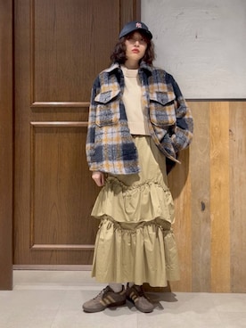 「RAGEBLUE（レイジブルー）のアイテム（ブルゾン）」を使った、nonameさん（レディース・170cm）の冬コーディネート