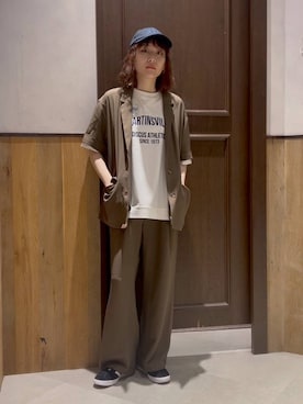 「アイテム（スラックス）」を使った、nonameさん（レディース・170cm）の夏コーディネート