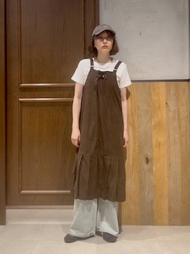 「アイテム（オールインワン・サロペット）」を使った、nonameさん（レディース・170cm）の秋コーディネート