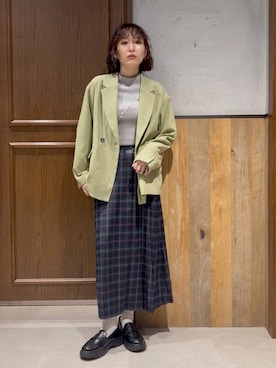 「アイテム（テーラードジャケット）」を使った、nonameさん（レディース・170cm）の秋コーディネート