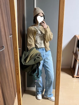 「CHUMS（チャムス）のアイテム（ジャケット/アウター）」を使った、sawara2216さん（レディース・165cm）の春コーディネート