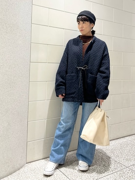 「collex（コレックス）のアイテム（その他アウター）」を使った、uemuraさん（レディース・155cm）の冬コーディネート