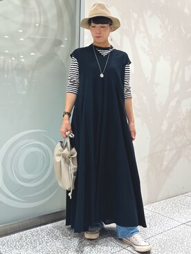 「collex（コレックス）のアイテム（ワンピース）」を使った、uemuraさん（レディース・156cm）の秋コーディネート