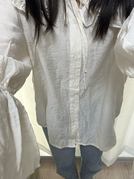 「GRL（グレイル）のテーパードデニムパンツ（デニムパンツ）」を使った、記録用さん（レディース・151cm）の春コーディネート