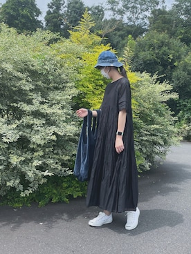 「ジャックパーセル」｜「アイテム（ワンピース/ドレス）」を使った、すにーさん（レディース・162cm）の夏コーディネート