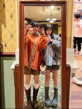 「adidas（アディダス）のアイテム（その他トップス、オレンジ系）」を使った、Isabel ୨୧*˚·さん（レディース・158cm）の春コーディネート