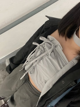 「WEGO（ウィゴー）のアイテム（チューブトップ、ブルー系）」を使った、Isabel ୨୧*˚·さん（レディース・158cm）の春コーディネート