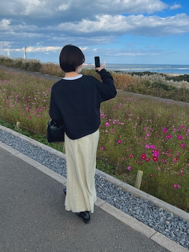 「韓国好きな人と繋がりたい」｜「アイテム（スウェット）」を使った、bibbbiさん（レディース・160cm）の秋コーディネート