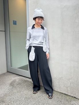 「アイテム（帽子）」を使った、TOMORROWLAND_yamaokaさん（レディース・167cm）の冬コーディネート