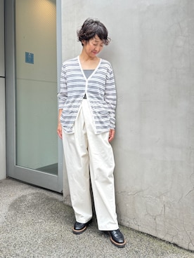 「ボーダーニット」｜「アイテム（キャミソール）」を使った、TOMORROWLAND_yamaokaさん（レディース・167cm）の秋コーディネート