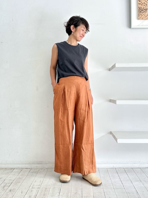 ドライコットン ノースリーブ クルーネックプルオーバー（T