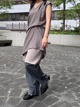 「STUDIOUS(ステュディオス)のアイテム」を使った、mihoさん(レディース・156cm)の夏コーディネート
