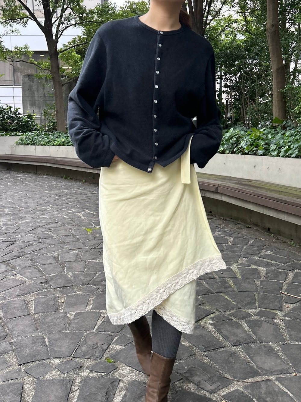 BACCA（バッカ）の「ナイロンリネンビンテージギャバジン レースコンビ