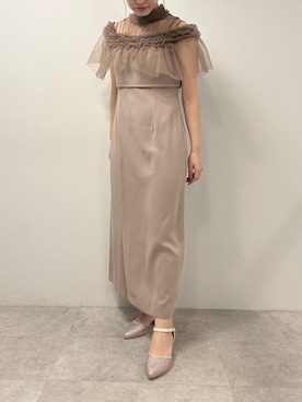 「アイテム（ドレス、ピンク系）」を使った、mihoさん（レディース・156cm）の秋コーディネート