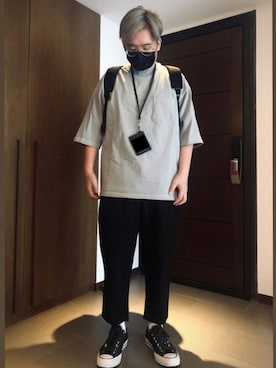 「fragment design（フラグメントデザイン）のアイテム（シューズ）」を使った、Yang Ting-Yaさん（メンズ・170cm）の夏コーディネート