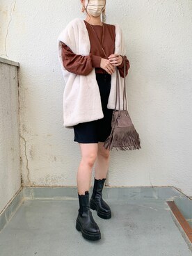 「rectangle（レクタングル）のアイテム（ベスト）」を使った、YUIさん（レディース・162cm）の秋コーディネート