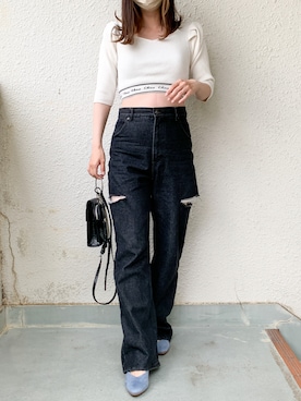 「sakishimatokyo（サキシマトーキョー）のアイテム（パンツ）」を使った、YUIさん（レディース・162cm）の春コーディネート