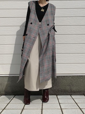 「CELINE（セリーヌ）のアイテム（ブーツ）」を使った、yuriさん（レディース・155cm）の秋コーディネート