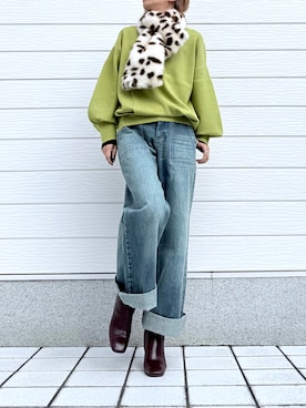 「アイテム（マフラー）」を使った、yuriさん（レディース・155cm）の秋コーディネート